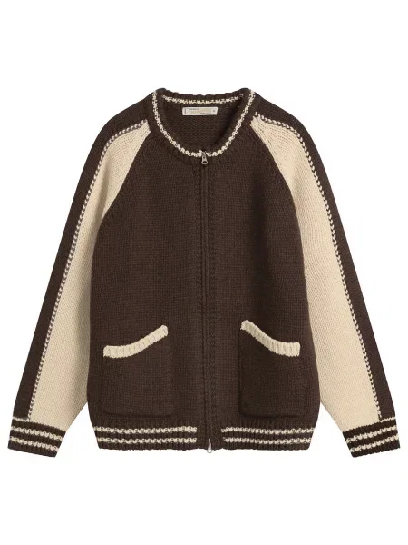 Sweter Frizmworks wełniany brązowy