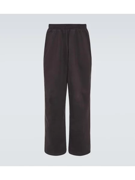 Široke hlače Balenciaga iz flisa črna