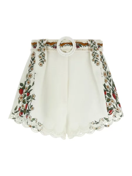 Lniane szorty Farm Rio białe