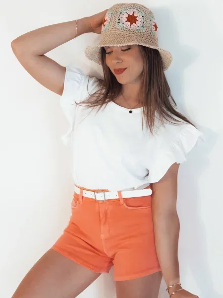 Szorty jeansowe GLAMWEAR Dstreet pomarańczowe