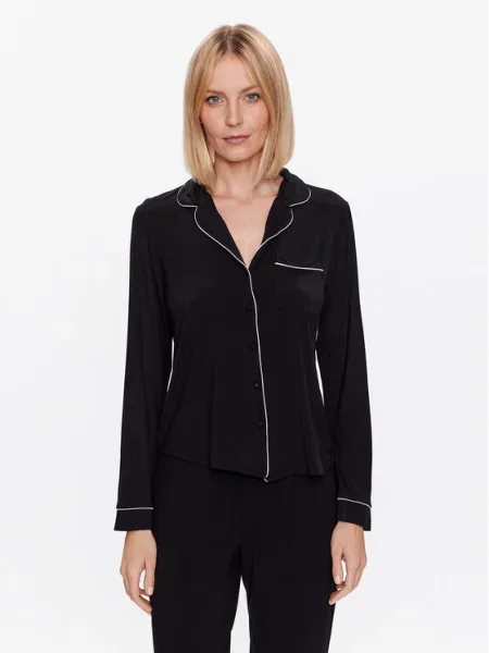 Hunkemöller Cămașă pijama Jacket negru