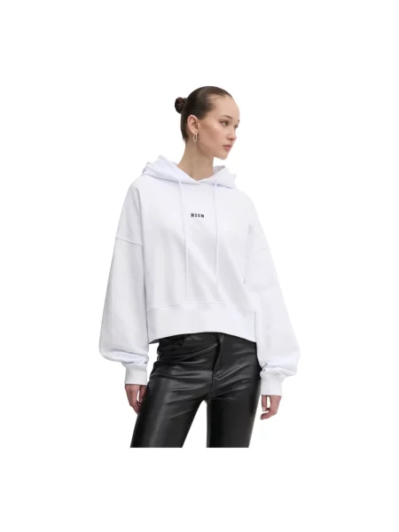 Bluza z kapturem Msgm z kapturem biała