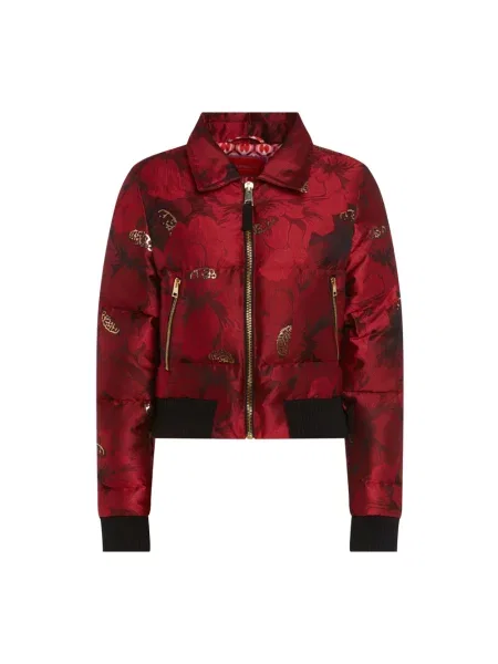 Kurtka puchowa La Doublej żakardowa czerwona