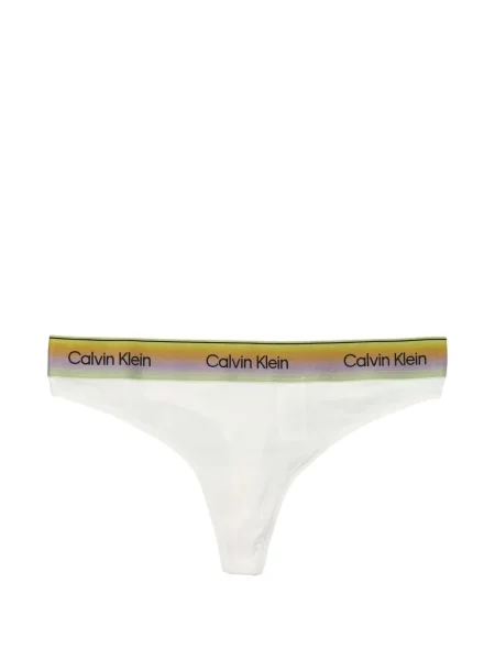 Chiloți tanga Calvin Klein cu autograf alb