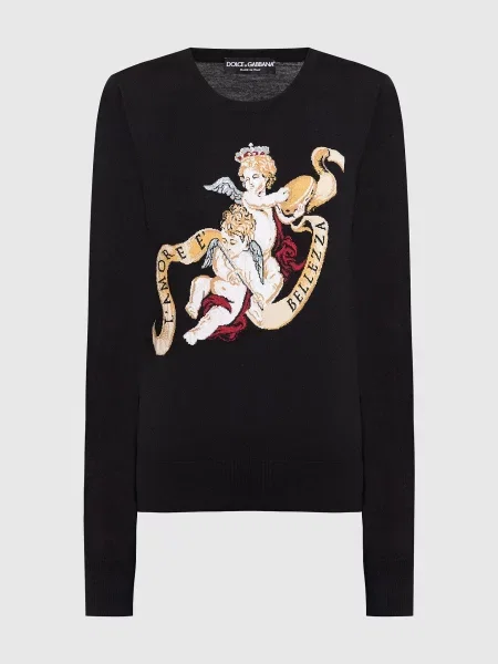 Шерстяной свитер Dolce&gabbana черный