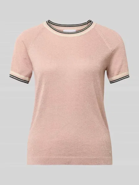 T-shirt o kroju regular fit z mieszanki z efektem dzianiny Jake*s Collection różowa