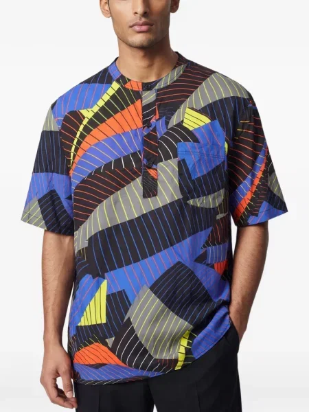 Scurt cămașă Christopher Kane cu imagine cu imprimeu abstract negru