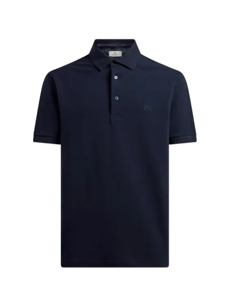 Tricou polo Etro cu broderie albastru
