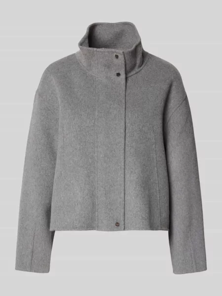 Kurtka wełniana o kroju relaxed fit z dodatkiem kaszmiru model ‘VARAH PURE’ Someday szara
