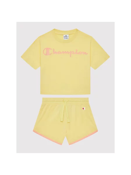 Champion Set majica sportske kratke hlače Custom Fit žuta