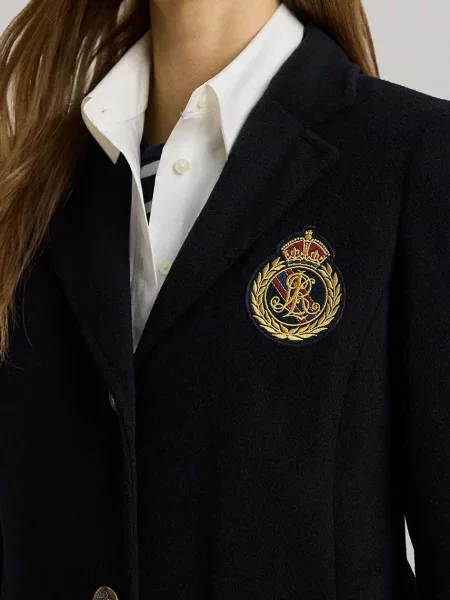 Вовняне пальто Lauren Ralph Lauren перехідне синій