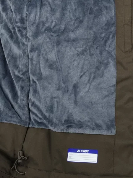 Geacă de vânt K-way cu glugă din țesătură twill verde