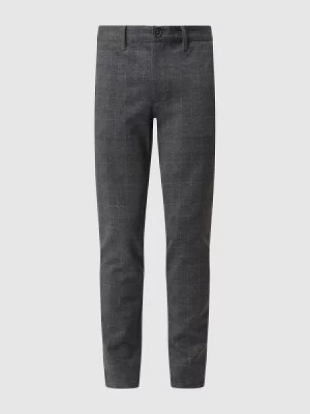 Spodnie o kroju tapered fit z dodatkiem streczu model ‘Mark’ Only & Sons czarne