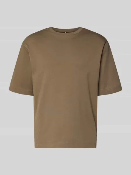 T-shirt z nadrukiem logo i okrągłym dekoltem Profuomo