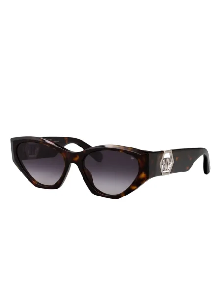 Ochelari de soare Philipp Plein Eyewear cu imprimeu geometric maro