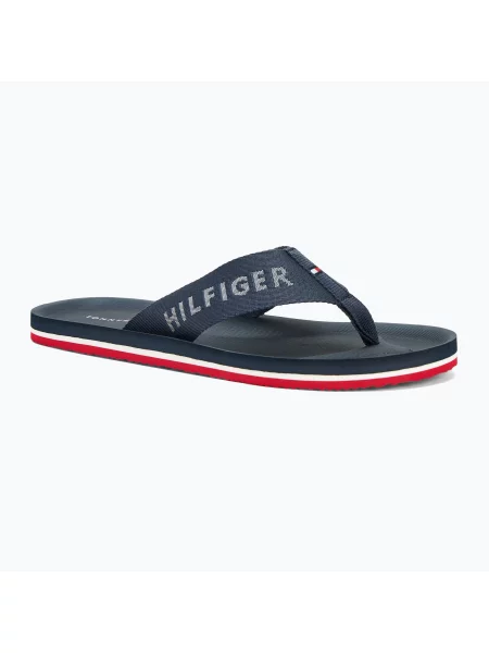 Férfi flip-flop papucs Tommy Hilfiger Comfort Beach Sandal military denim Comfort Beach Sandal