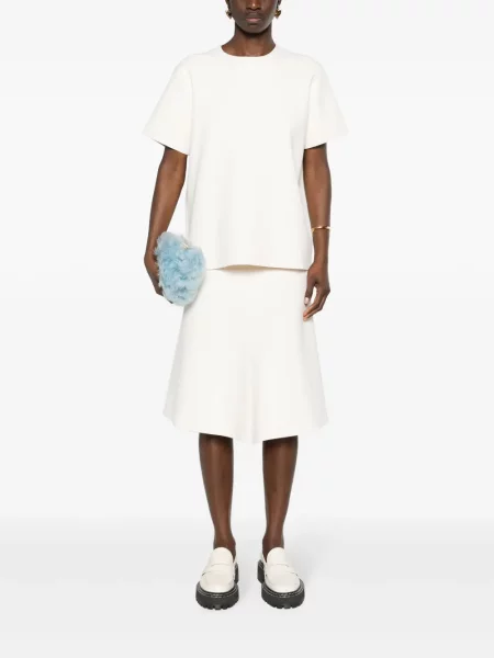 Briaunotas palaidinė be rankovių Jil Sander balta