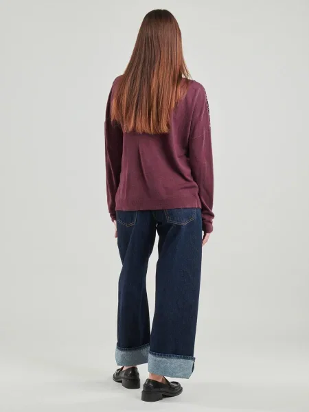 Pulover Only cu paiete violet