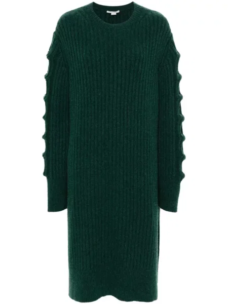 Rochie midi Stella Mccartney tricotate până la genunchi de costum verde