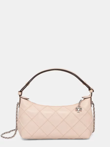 Tory Burch geantă crossbody pentru femei din piele Fleming bej