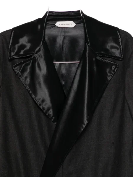 Palton Alberta Ferretti din satin negru