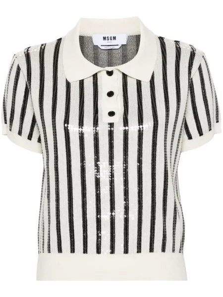 Pulover Msgm cu paiete alb