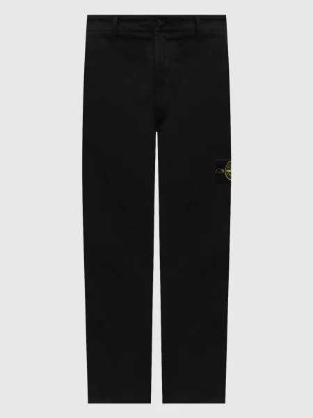 Штани з патчем логотипа Stone Island чорні