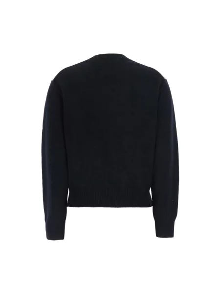 Sweter Dunst wełniany z wzorem argyle czarny