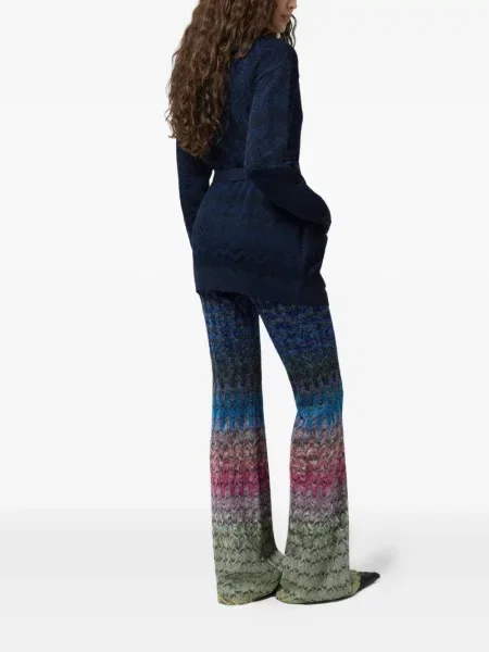 Плетена препасан жилетка Missoni синьо