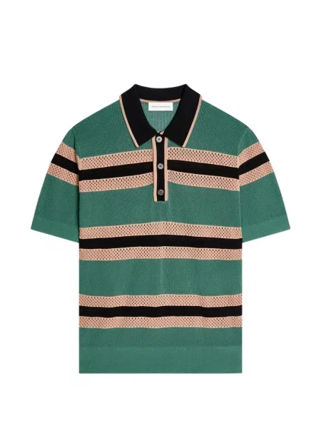 Polo Dries Van Noten cu dungi verde