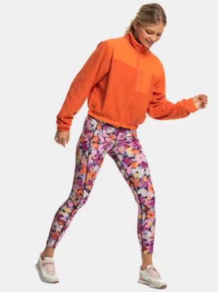 Roxy Fleecová mikina Wow Up Jkt Plfl oranžová