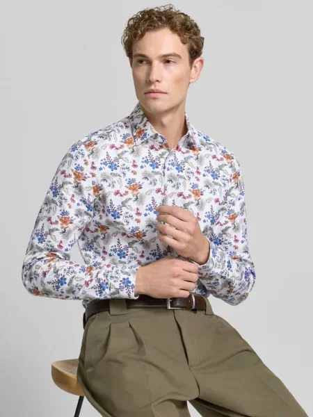 Koszula casualowa o kroju slim fit z bardzo długim rękawem Jake*s biała