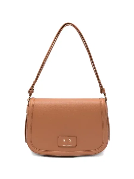 Geantă Armani Exchange cu autograf maro