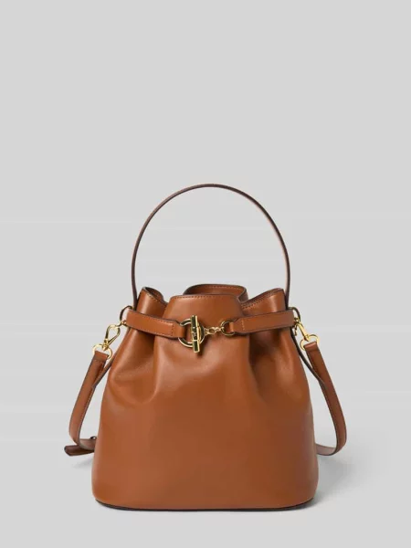Lauren Ralph Lauren torebka worek skórzana brązowa