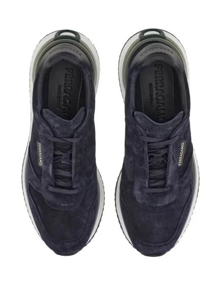 Sneakerși Ferragamo din piele de căprioară albastru