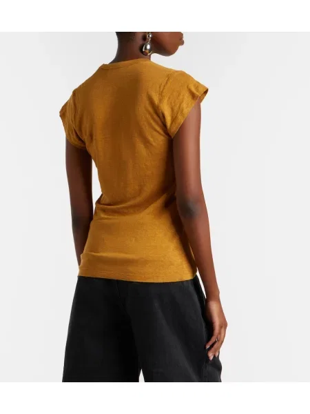 Lanena majica Marant Etoile rjava