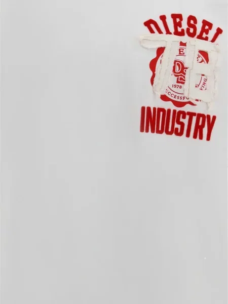 Tricou Diesel cu aplicații alb