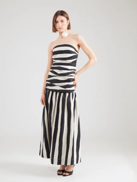 TOPSHOP Koktejl obleka LISA črna bela
