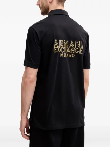 Tricou polo Armani Exchange negru