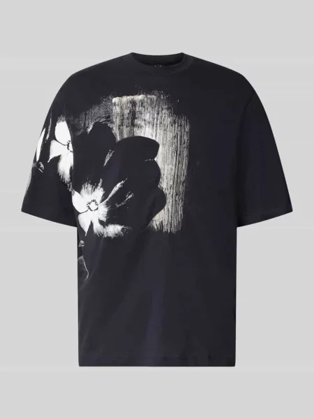 T-shirt o kroju comfort fit z nadrukiem z motywem Armani Exchange granatowa