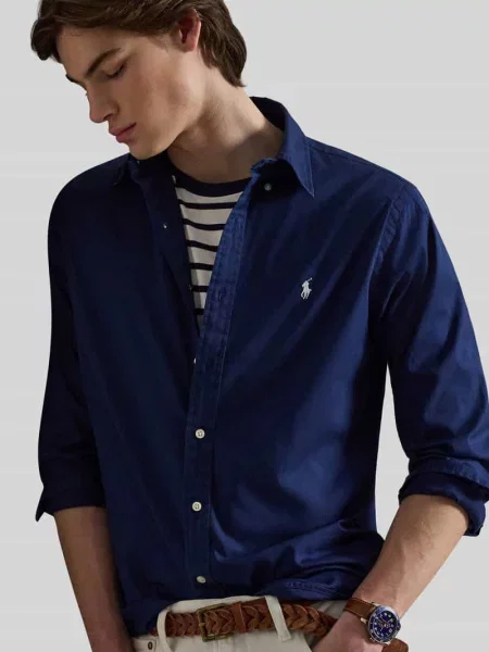 Koszula casualowa o kroju regular fit z czystej bawełny Polo Ralph Lauren niebieska