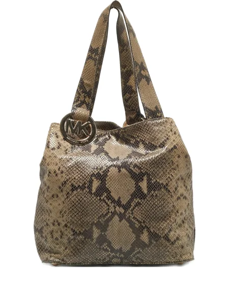Geantă cu mânere cu lanț Michael Michael Kors cu imagine bej