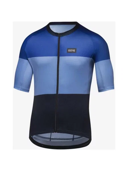 Koszulka rowerowa GOREWEAR Spirit Stripes krótki rękaw granatowo-czarna S czarna