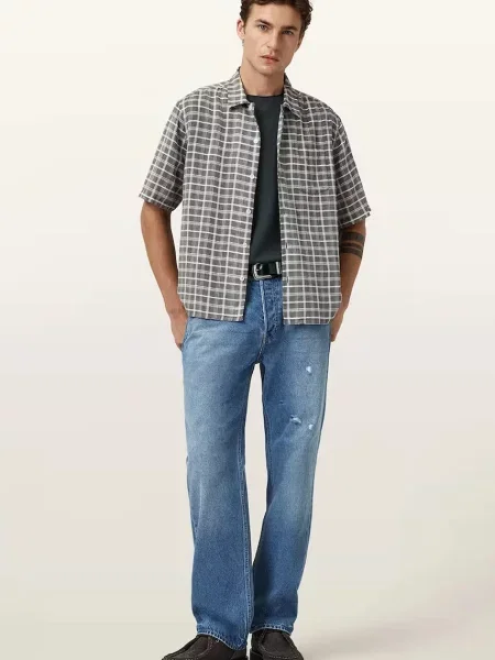 Однотонная футболка Allsaints черная