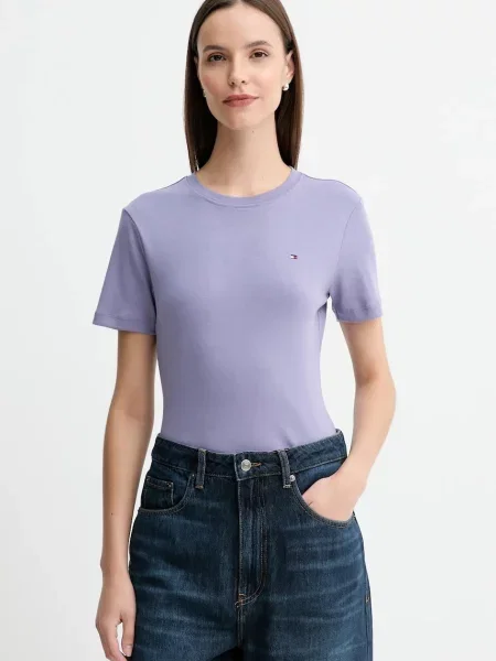 Тениска Tommy Hilfiger виолетово