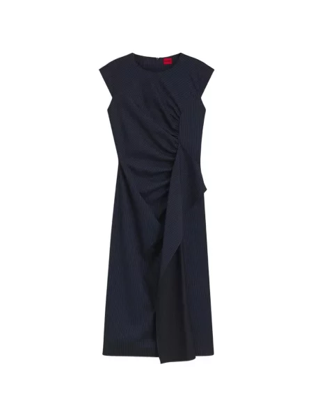 Rochie midi Hugo cu volane albastru