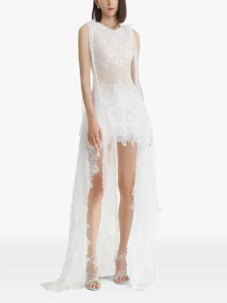 Rochie 2310 Studio asimetrică din dantelă alb