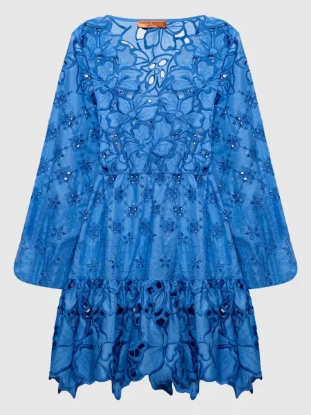 Платье Ermanno Scervino Life с вышивкой синее