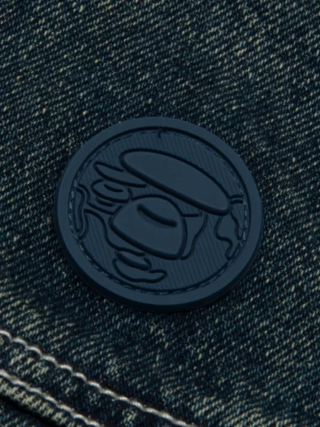 Geacă de blugi Aape By A Bathing Ape cu glugă albastru