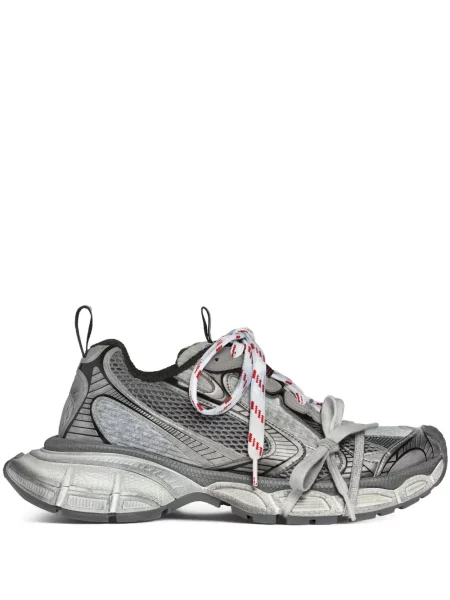 Sneakerși Balenciaga din dantelă gri
